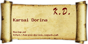 Karsai Dorina névjegykártya